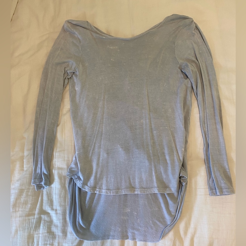ERGE long sleeve top, cut out detailing on the back, grey, size 14(girls)